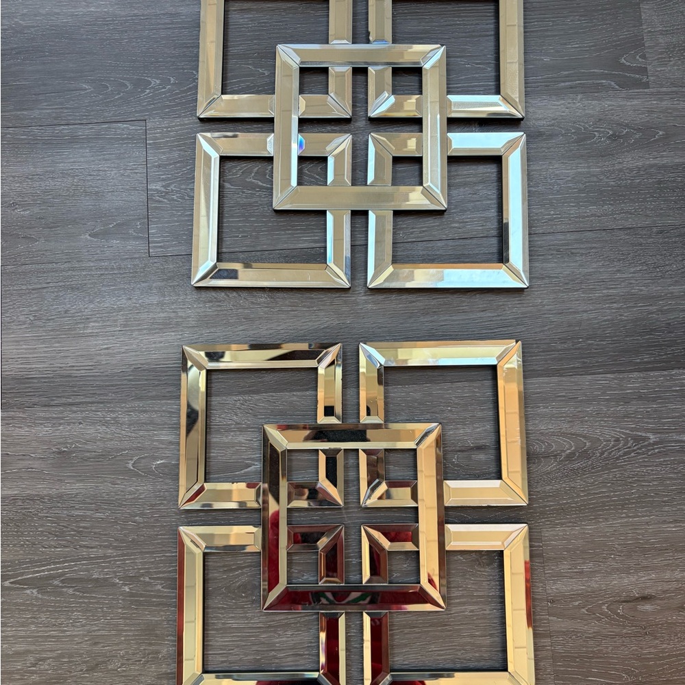 Modern Silver Geometric Wall Decor